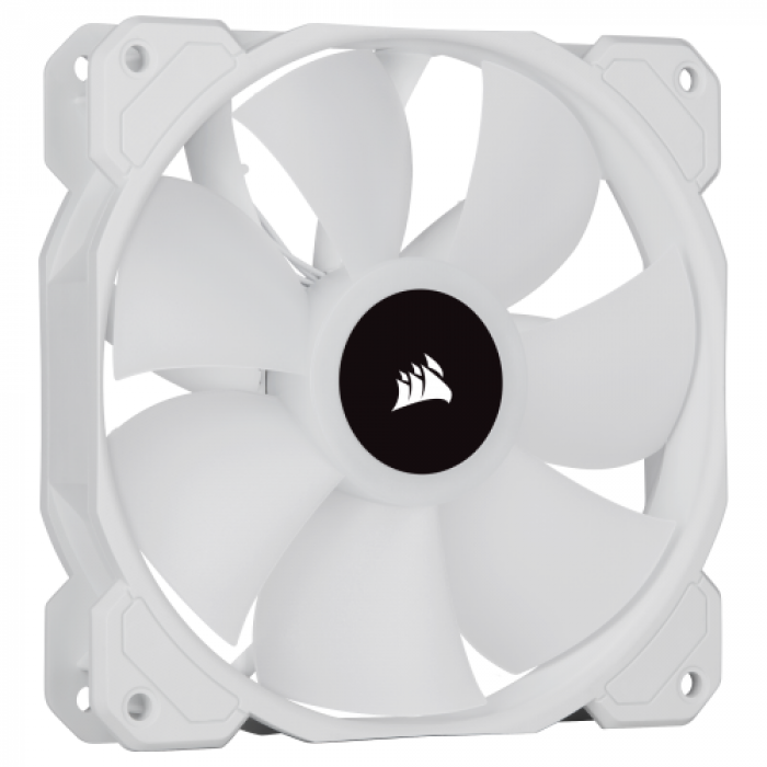 Ventilator Corsair SP120 Elite White, 120mm, RGB LED, 2 bucati