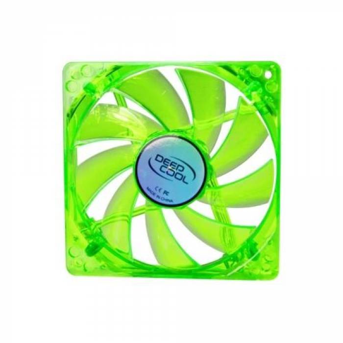 Ventilator Deepcool Xfan 120U G/B Clear Green LED, 120mm