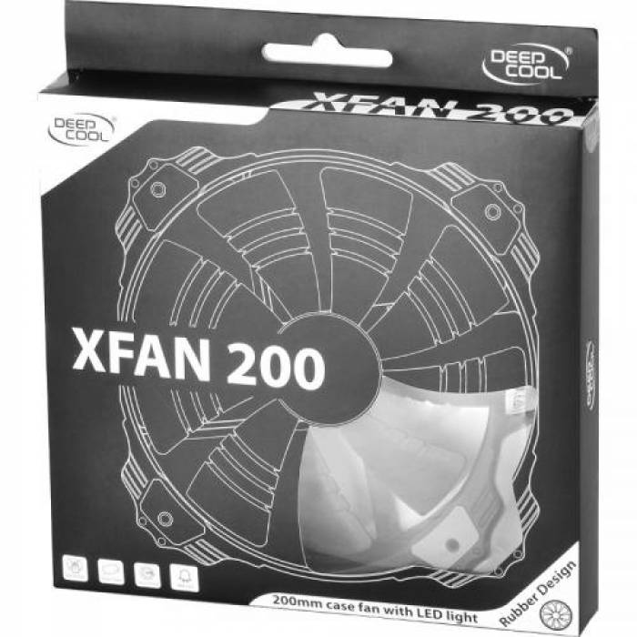Ventilator Deepcool Xfan 200 Red LED, 200mm 