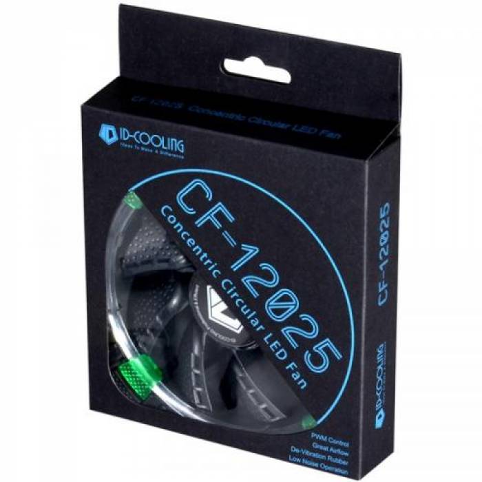 Ventilator  ID-Cooling CF-12025-G, Green LED, 120mm