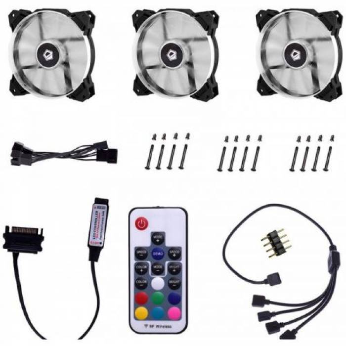 Ventilator ID-Cooling SF-12025 RGB, 120mm, Three Pack