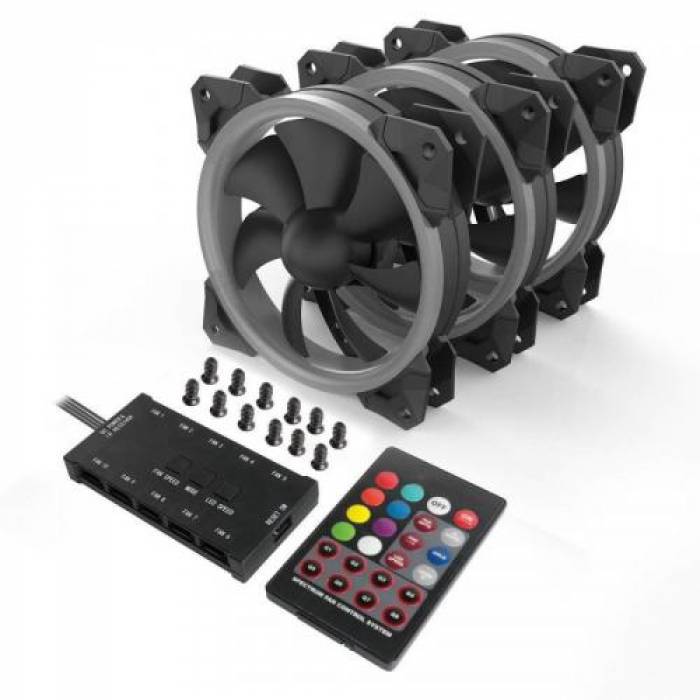 Ventilator Redragon F008 RGB, 3 Pack, 120mm