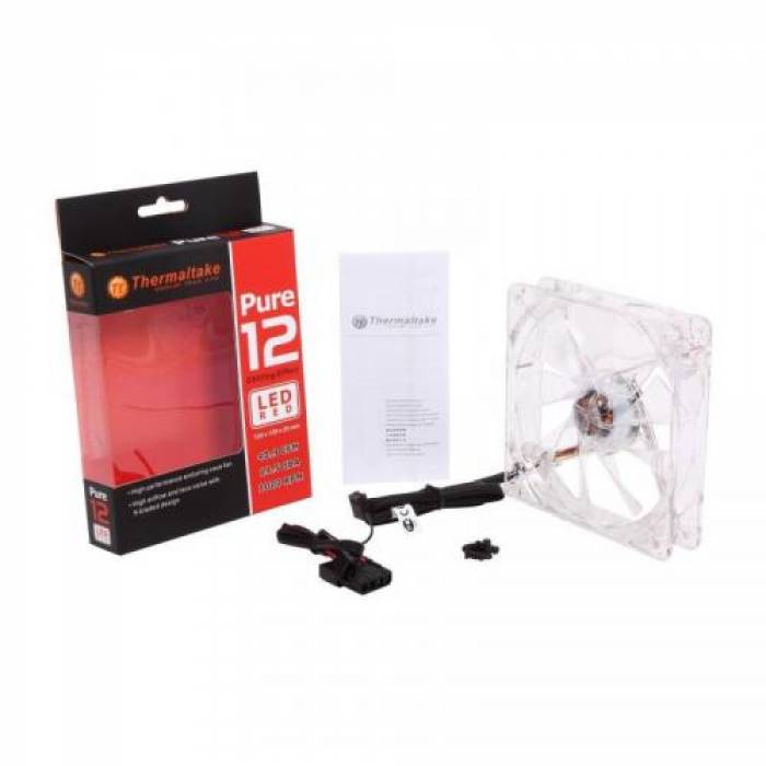 Ventilator Thermaltake Pure 12 Red LED, 120mm