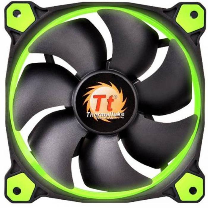 Ventilator Thermaltake Riing 12 High Static Pressure Green LED, 120mm, 3 Fan Pack