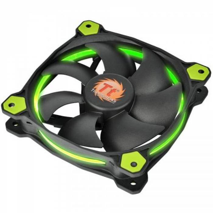 Ventilator Thermaltake Riing 12 High Static Pressure Green LED, 120mm, 3 Fan Pack