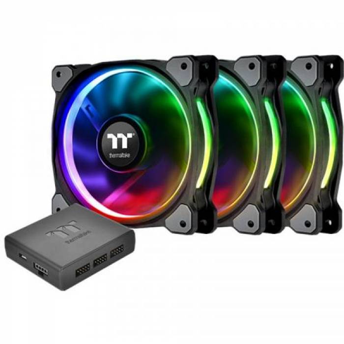 Ventilator Thermaltake Riing Plus 12 RGB Radiator Fan TT Premium Edition, 120mm, 3 Fan Pack